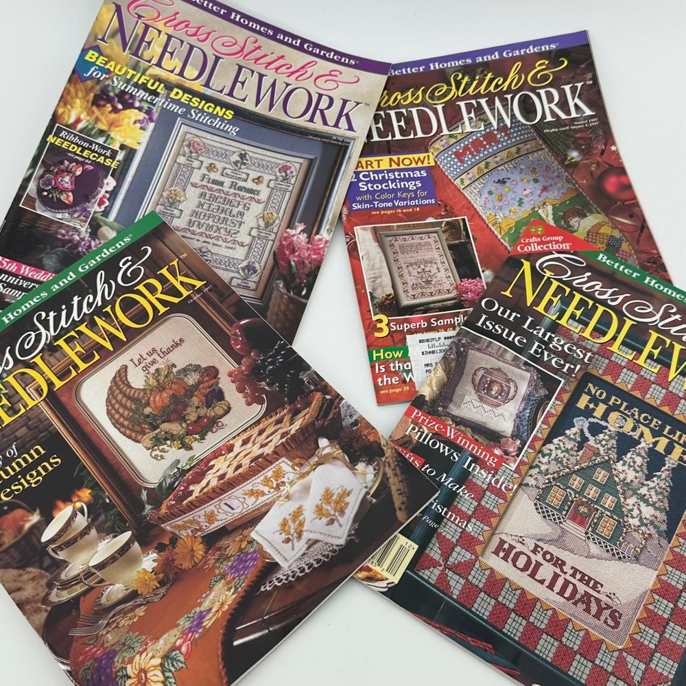 Better Homes and Gardens Cross Stitch & Needlework Magazine 1997 Lot of 4 Good